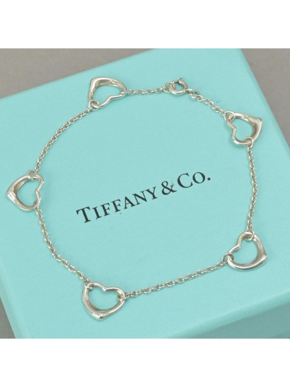 Tiffany & Co Open Heart Bracelet 18 Silver